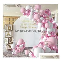 Autre ￩preuve de f￪te d'￩v￩nement Fourniture de No￫l Pink Metal Powder Confetti Ballon Baby Girl Douche Decoration Dispose d'anniversaire Drop Dhgarden Dhxlx