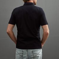 Men Shirt Brunello Cucinelli Slim à manches courtes Polo décontracté coton gris noir