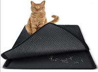 Letti per gatti mobili per lettiera tappetino impermeabile doppioyer pet eva foam trapper non tossico cuscinetto accessori per la pulizia