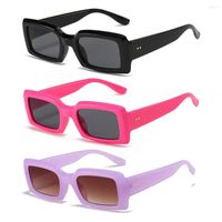 Okulary przeciwsłoneczne retro małe prostokąt kobiety mężczyźni modne galaretki kolor okulary męskie odcienie Uv400 Purple Sun Classes