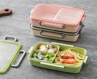 Shai Portable Food Container Microwave Box Leakproof Lattice مستقلة للأطفال Bento 210831