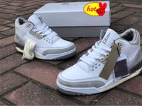 2023 OG TOP 2021 إصدار أصيل 3 A MA MANIERE 3S MAN ATHETRIC SHOINE WHITE MEDILED GREY-VIOLET ORE-WHITE DH3434-110 Retro Sport Sneakers with