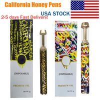 California Honey Desechable Vape Pens USA Stock E Cigarrillos 1 ml Cartuchos de cerámica D9 Vape carros Vaporizador de aceite grueso vacío Recargable Batería de 400 mAh 400 piezas/lote