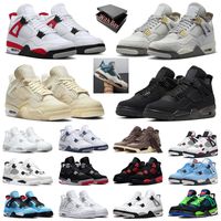 Nike Air Jordan 4 Retro Off White Jordan 4 4s Jumpman Stock x Travis Scott Com caixa Mulheres Homens Sapatos de basquete Sapateiros Treinadores