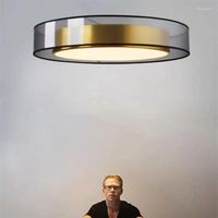 Deckenleuchten moderne nordische minimalistische Studio Lampe Kreative Persönlichkeitsraum Hauptschlafzimmer Goldene LED