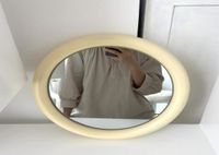 Aynalar Ev Dekoru Krem Ahşap Çerçeve Ayna Makyajı Kompakt Nordic Ins Dekorasyon Yatak Odası Dekoratif Duvar 30cm