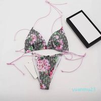 Kadınlar Klasik Basılı Mayo Moda Plajı Bikini Set Kişilik Patchwork Çiçek Baskı Mayo Lady Summer Seksi Sırtsız Mayo Takım