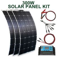 Güneş Panelleri Güneş Panel Kiti ve 300W 200W 100W Esnek Güneş Panelleri 12V 24V Yüksek Verimli Pil Şarj Cihazı Modülü 230113