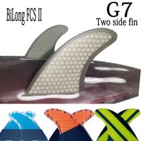 Autres articles de sport Bilong FCS II FINS SIGNE G3 G5 G7 Twin côté nageoire en carbone Fibre de surf électrique Fines 2pcs Set Fibre-Glass Keel Fin 230113