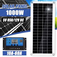 Painéis solares 1000W Conjunto de painel solar do inversor de 12V Kit de placa solar do controlador de 12V 10a-60a para telefone para telefone RV Carregador MP3 Bateria ao ar livre 230113