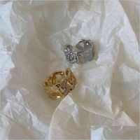 Ringas de banda Sier clássico Plated Wide Face Ring W Moda em torno da série Jóias INS vendendo homens e mulheres abrindo entrega de queda dhhpe