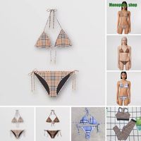 Two Intimates Piece Bikinis Designer de três pontos de maiô para mulheres cartas cheias de traje de banho de praia de praia
