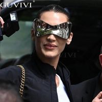 نظارة شمسية إطارات النساء الضخمة الرجال الرجال المستقبل التقنية المعنى Y2K Punk Sun Glaase 2000 مصمم العلامة التجارية Rimless Eyewear UV400 230114