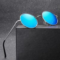 Güneş gözlükleri yuvarlak kutuplaşmış tasarım kadın erkekler vintage güneş gözlükleri uv400 gölge gözlük