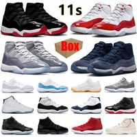 11 Retro Basketball Shoes Jorden 11s Cherry Cement Cool Gray Low Midnight Navy 25th Anniversary Concord Bred Mens Jordas 11 Trainers Sports Shoiders with Box