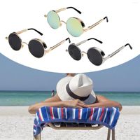 Óculos de sol Moda homens homens redondos copos de metal molduras anti -UV Tornos coloridos Eyewear para pesca de praia esportiva ao ar livre