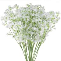 Kwiaty dekoracyjne 90 głowów 52 cm białe dzieci oddech sztuczne bukiety gipsophila na wesele dekorację urodzinowy ogródek Fałszywy kwiat
