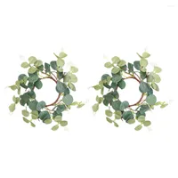 Kerzenhalter Kranz Eukalyptus Ringe Ringkränze Osterkunst mini Blätter Tür Inch Holdgreenery Grüne Springpillar vorne vorne