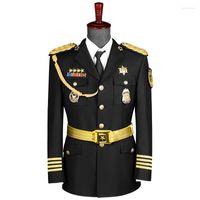 남자 정장 표준 해군 유니폼 흑인 군용 옷 남자 미국식 복장 고품질 경비원 슈트