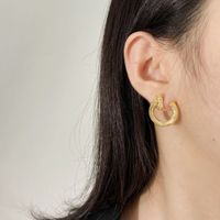Grande boucles d'oreilles ￠ double cerceau en argent en argent ￩pais en or