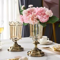 Вазы поддельные высушенные цветочные ваза дома украшения аксессуары маленький стеклянный свадебный столик декор