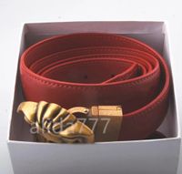 Designer Belt Fashion luxury plaid presbyopia striped leathe...