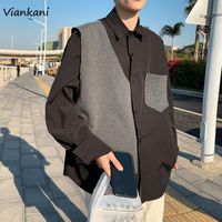 Мужские повседневные рубашки винтаж Harajuku Camisas с длинными рукавами топы плюс размер лоскут корейская мода 2023 Блузки