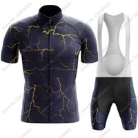 Дизайнер 2022 Blue Mens Mens Cycling Jersey Lightning Cycling Set Set с коротким рукава