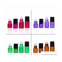 Packing Bottles 1Ml 2Ml L Empty Amber Glass Essential Oil Ro...