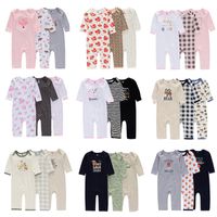 Baby Rompers Langarm 100% Baumwollwäsche Druckmuster Neugeborenes Baby Kleidung Baby Jungen ein Stück Outfit Säuglingsstromputer