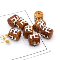 Charms pingentes de pedra natural marrom cilíndrico dzi bead reiki cura ágata para jóias acessórios de pulseira de colar de jóias