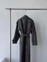 Estilo clásico de otoño y lana de invierno para mujeres, personalización exclusiva del primer patrón de espiga de lana de cabello tela no diferencial