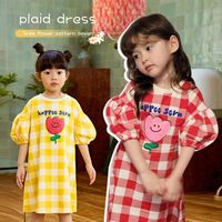 2pcs/много детская одежда для девочек для девочек одевается детская одежда в клетку желтые красные платья 1-8 т Сильвия 669122172599262