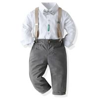 2021 Модная детская одежда наборы белая рубашка формальная одежда для одежды детская одежда джентльменская костюма для мальчиков Ropa de beb254l