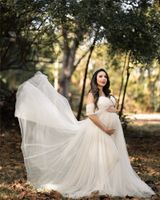 Sexy schwangere weibliche Babypartykleider Mesh Frau Schwangerschaftsfoto Schießkleid Lange Mutterschaftsfotografie Session Kleid