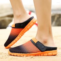 Sandalet 2023 Erkekler İçin Hafif Plaj Kadın Nefes Alabilir Mesh Platform Ayakkabıları Kaymaz Yaz Terlikleri Büyük Boy 46