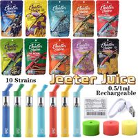 JEETER Recarreg￡vel Dispon￭vel E Cigarros Vape Pen pr￩ -aquecimento 1ml 0,5ml Atomizadores Carrinhos de petr￳leo espessos Vaporizador de ￳leo 180mAh Micro USB com embalagem 10 cores