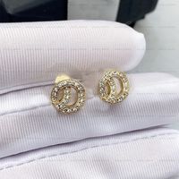 Women Diamond Stalling Earring Designers Gioielli per le orecchie dell'orecchio oro di lusso Fashi