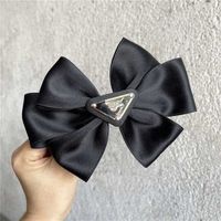 Vintage Black White Ribbon Hair Bow Clips Extra Large Big Si...