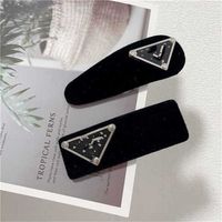 2023 Solide Black Triangle Metal Hair Clip with Stamp Girl L...