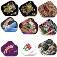 Smoking Metal Rolling Tray with Magnetic Lid 18x14cm Cartoon...