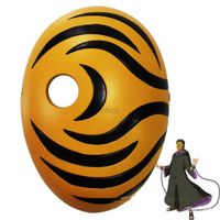 Alta qualidade tobi akatsuki uchiha obito desenhos animados máscara  masquerade cosplay rosto cheio máscara de resina festa