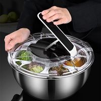 1pc Salad Spinner Lettuce Spinner, One-handed Easy Press Large Salad Dryer  Mixer with Comfortable for Vegetables,Greens, Herbs, Berries, Fruits