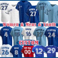Wholesale 2022 Men's Toronto Blue Jays 00 Custom 27Vladimir Guerrero Jr. 11 Bo  Bichette 4 George Springer Stitched S-5xl Baseball Jersey From m.