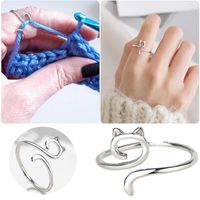 DIY Multi Style Ring Knitting Loop Crochet Tool Fish Knitting Ring Finger  Wear Thimble Yarn Adjustable Open Fingering Tools - China Knitting Ring and  Knitting Loop price