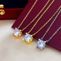 Women men gold necklace diamond chain designer jewelry silve...