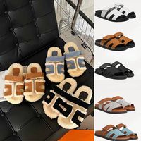 Women Designer H Slippers Summer Genuine Leather Sandals Vel...