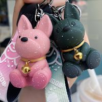  Keychain Bulldog Keychain Resin Animal Dog Keyring Holder Bag  Charm Trinket Car Keyring Keychain Couple Bag (Color : Blue, Size : 8 cm) :  Clothing, Shoes & Jewelry