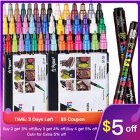 12/24 Colors Metallic Markers Paint Pens Art Writing Markers Paper