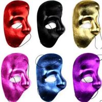 Mask Left Half Face Phantom Of The Night Opera Men Women Mas...